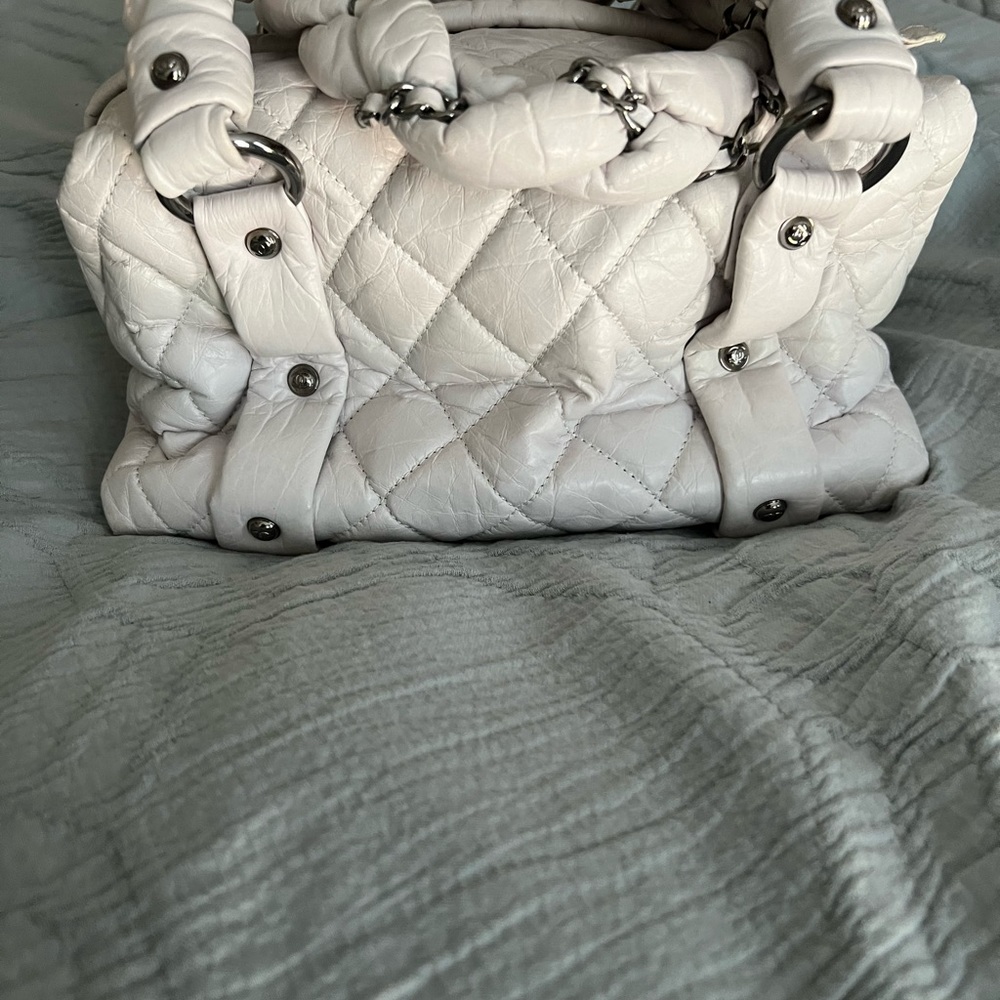 Elegant White Quilted Mini Bag
